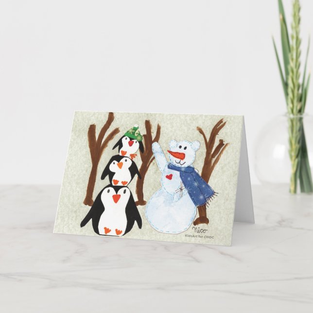Penguin Fun - Kids Art for CHOC Thank You Card (Front)