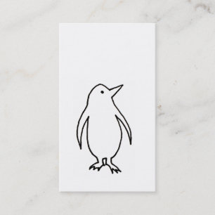 Penguin - fun simple fresh ink line drawing art business card
