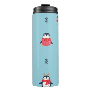 Penguin Fun: Vintage Seamless Whimsy. Thermal Tumbler