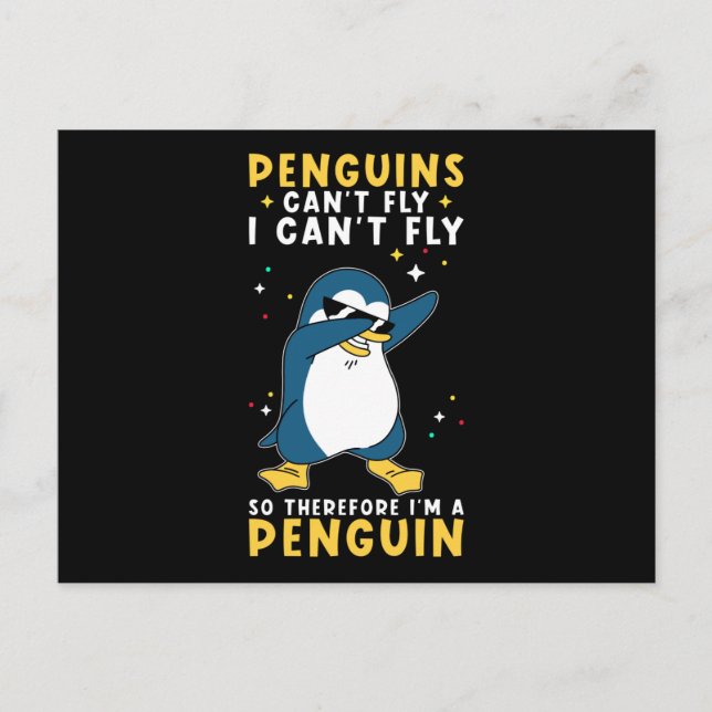 Penguin Funny Saying Penguins Funny Postcard (Front)