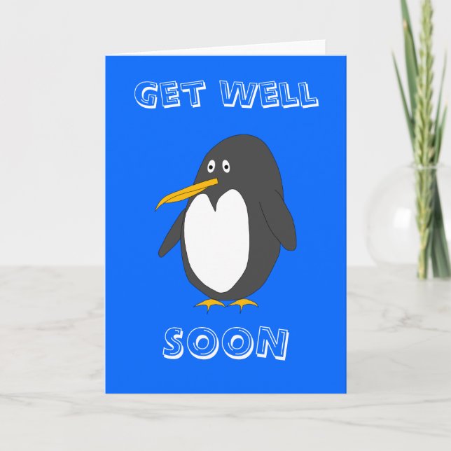 Penguin Get Well Soon Card (Front)