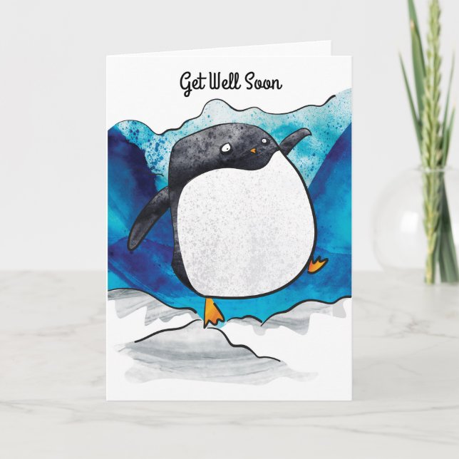 Penguin Get Well Soon Card (Front)