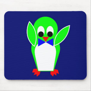Penguin - Green Mouse Pad