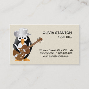 Penguin guitarist business card