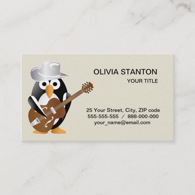 Penguin guitarist business card (Front)