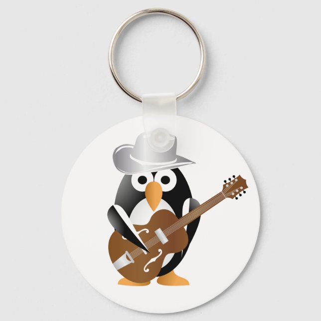 Penguin guitarist keychain (Front)