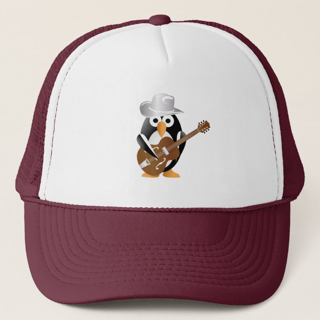 Penguin guitarist trucker hat (Front)