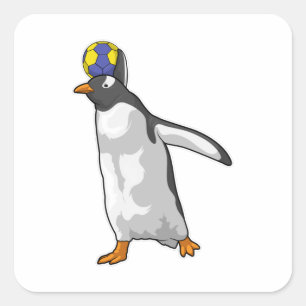 Penguin Handball player Handball Square Sticker