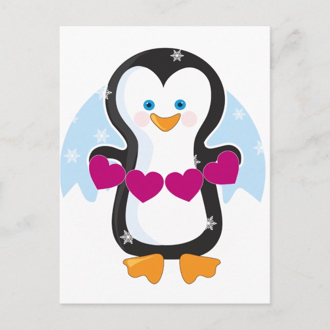 Penguin Heart Postcard (Front)
