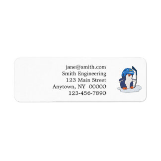 Penguin hockey player | choose background colour
