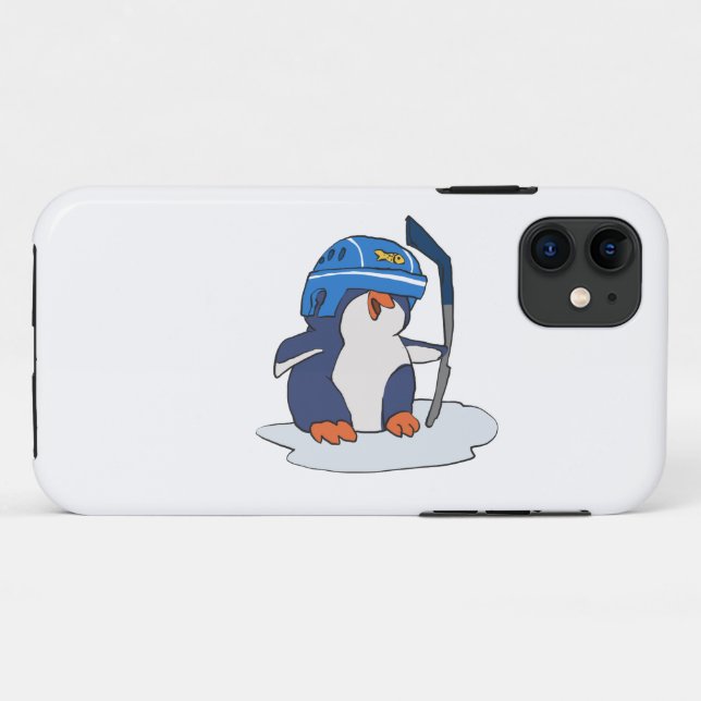 Penguin hockey player | choose background colour Case-Mate iPhone case (Back (Horizontal))