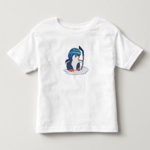 Penguin hockey player   choose background colour toddler t-shirt
