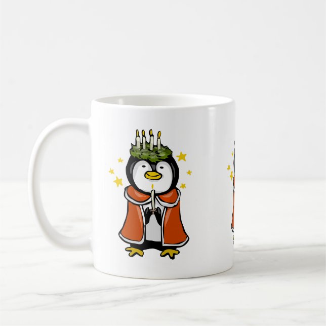 Penguin Holiday Candles Coffee Mug (Left)