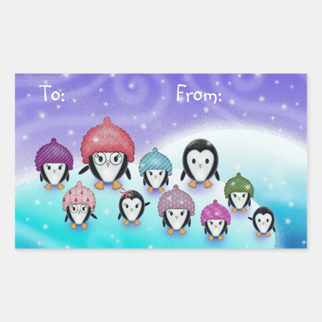 Penguin Holiday Gift Tags (Front)