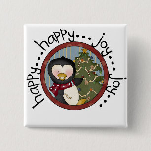 Penguin Holiday T-shirts and Gifts 2 Inch Square Button