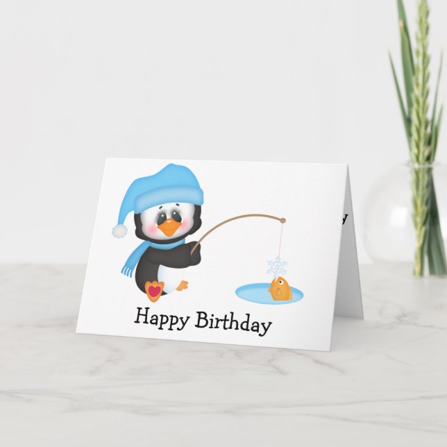 Penguin Ice Fishing Card (Front)