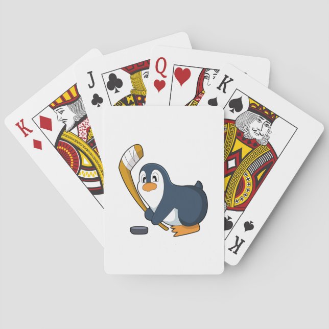 Penguin Ice hockey Ice hockey stick Playing Cards (Back)