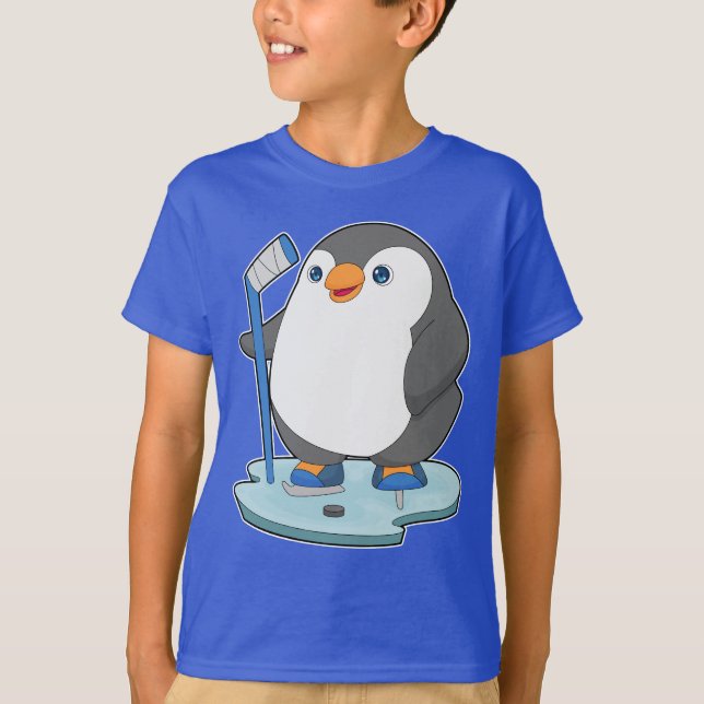 Penguin Ice hockey Ice hockey stick T-Shirt (Front)