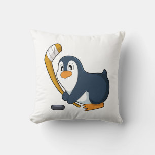 Penguin Ice hockey Ice hockey stick Throw Pillow