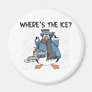 Penguin Ice Skating Magnet