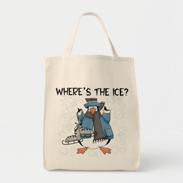 Penguin Ice Skating Tshirts and Gifts Tote Bag (Front)