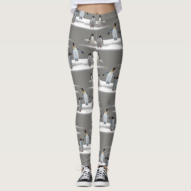 Penguin Iceberg Party Leggings (Grey) (Front)