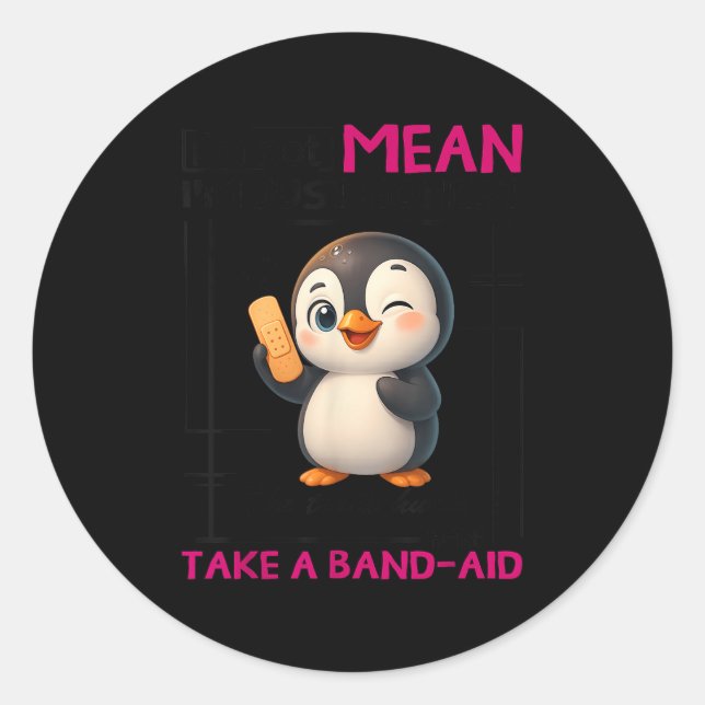 Penguin I'm Not Mean I'm Just Honest The Truth Hur Classic Round Sticker (Front)