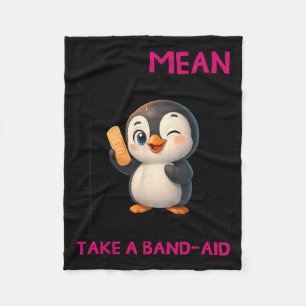 Penguin I'm Not Mean I'm Just Honest The Truth Hur Fleece Blanket