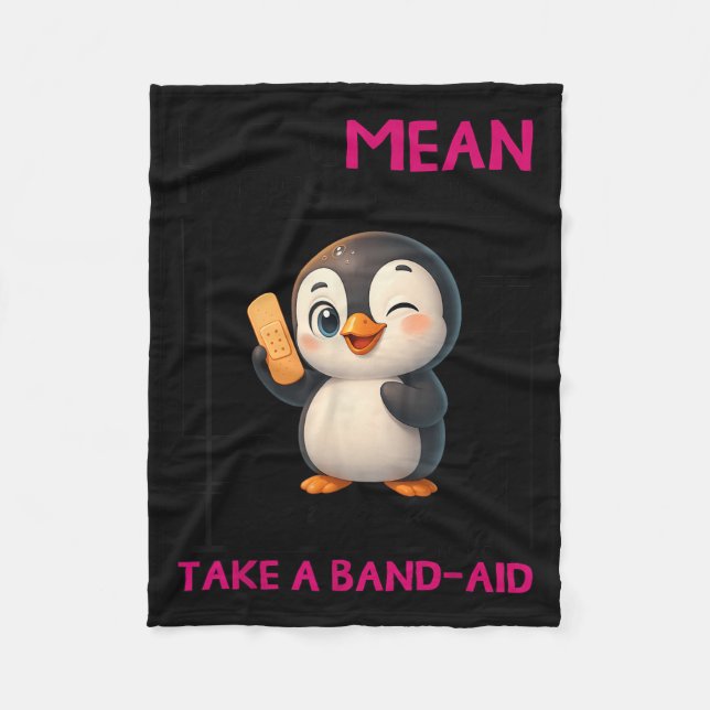 Penguin I'm Not Mean I'm Just Honest The Truth Hur Fleece Blanket (Front)