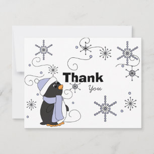 Penguin in Awe Thank You Note Card