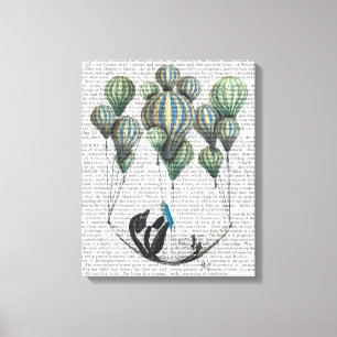 Penguin in Hammock Balloon Canvas Print