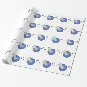 Penguin in Space Wrapping Paper