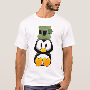 Penguin in St. Pattys T-Shirt