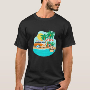 Penguin In Summer On The Beach With Ice Cream T-Shirt