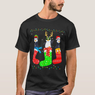 Penguin In Xmas Socks Funny Holiday Ugly Sweater C