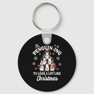 Penguin-ing To Look Like Christmas Cute Holiday  Keychain
