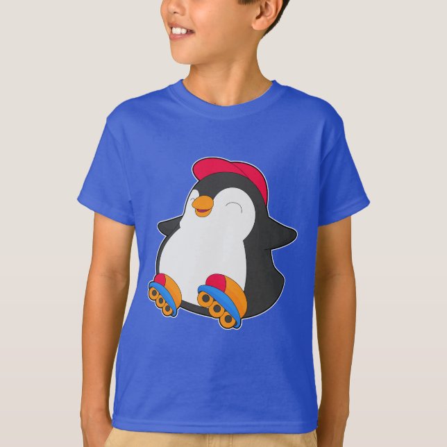 Penguin Inline skating Inline skates Sports T-Shirt (Front)