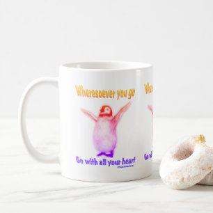 Penguin Inspirational Happiness Confucius Quote Coffee Mug
