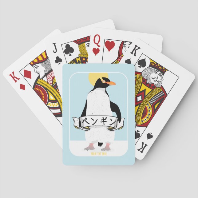 Penguin Japanese writing that reads penguin Playing Cards (Back)