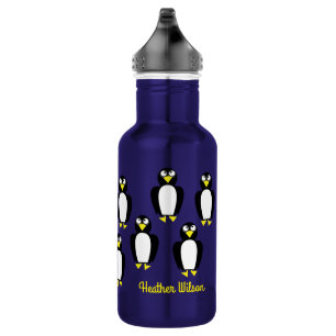 Penguin Kids Water Bottle with Name