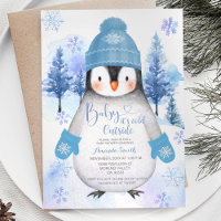 Penguin knitted hat Snowflakes Silver Blue 