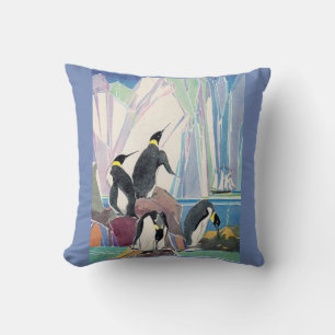 penguin land throw pillow