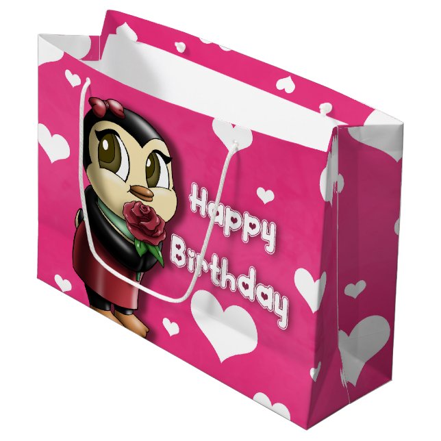 Penguin Large Gift Bag (Front Angled)
