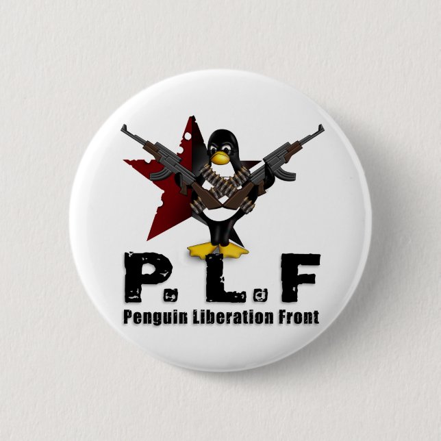 Penguin Liberation Front 2 Inch Round Button (Front)