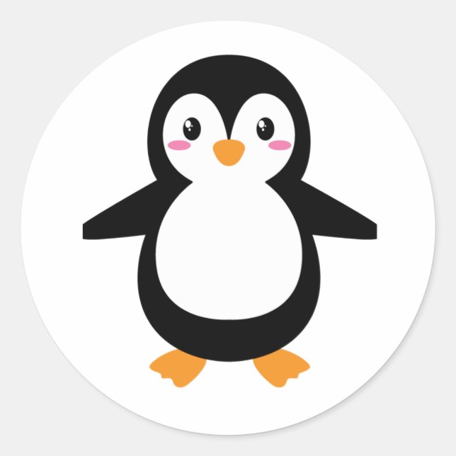 Penguin life classic round sticker (Front)