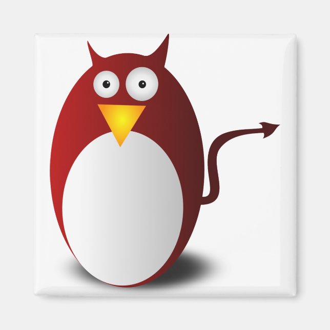 Penguin Linux Tux Ubuntu Devil Evil Demon Magnet (Front)