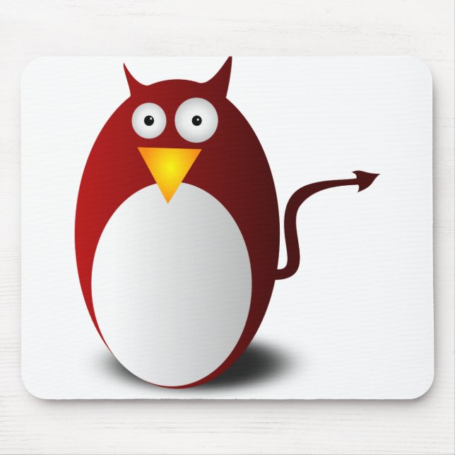 Penguin Linux Tux Ubuntu Devil Evil Demon Mouse Pad (Front)
