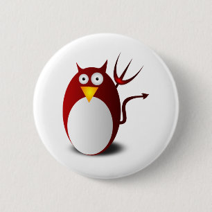 Penguin Linux Tux Ubuntu Devil Trident Lucifer 2 Inch Round Button