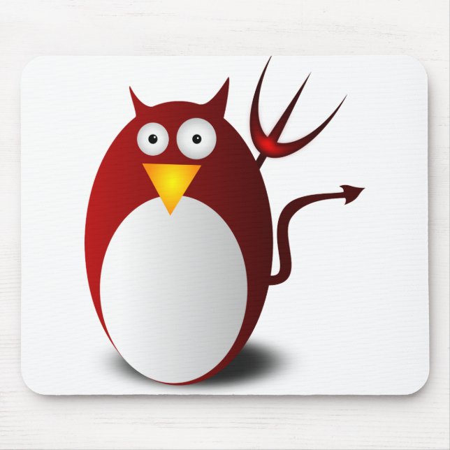 Penguin Linux Tux Ubuntu Devil Trident Lucifer Mouse Pad (Front)