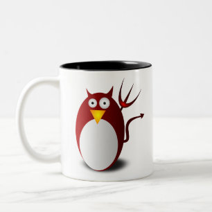 Penguin Linux Tux Ubuntu Devil Trident Lucifer Two-Tone Coffee Mug